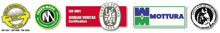 Accesorios para Puertas de Seguridad | Maxiprotección 1 Logotipos certificaciones y marcas reconocidad